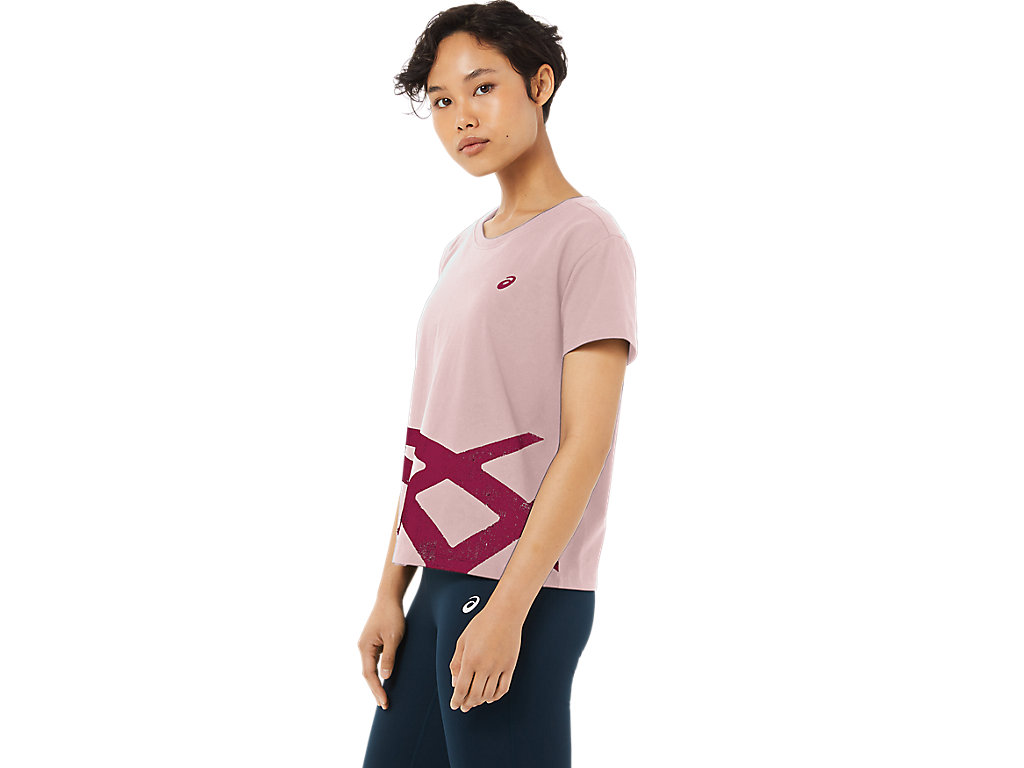 Rose / Fuchsia Red Asics Tiger Women's Short Sleeve Tops | MOSB-95836