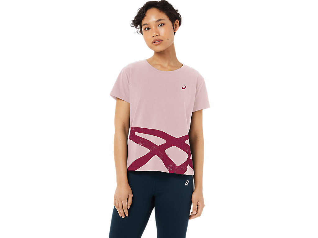 Rose / Fuchsia Red Asics Tiger Women\'s Short Sleeve Tops | MOSB-95836