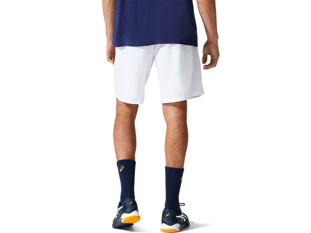 White Asics Court Men's Shorts | SVIF-54261