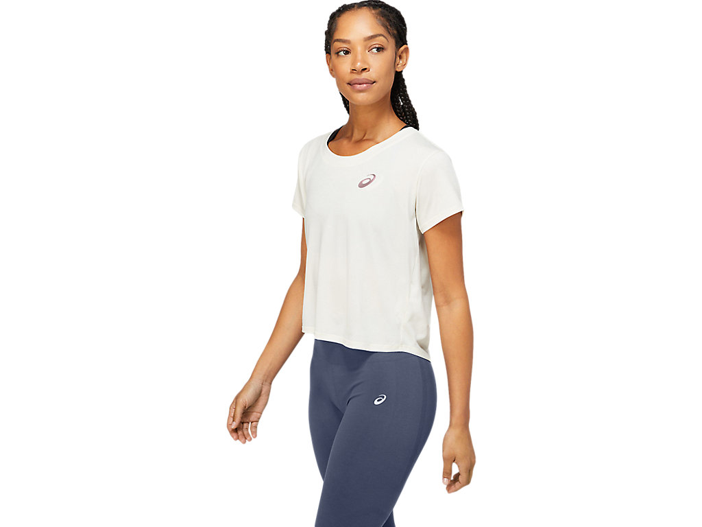 White Asics Nagare Women's Short Sleeve Tops | VCFE-62741