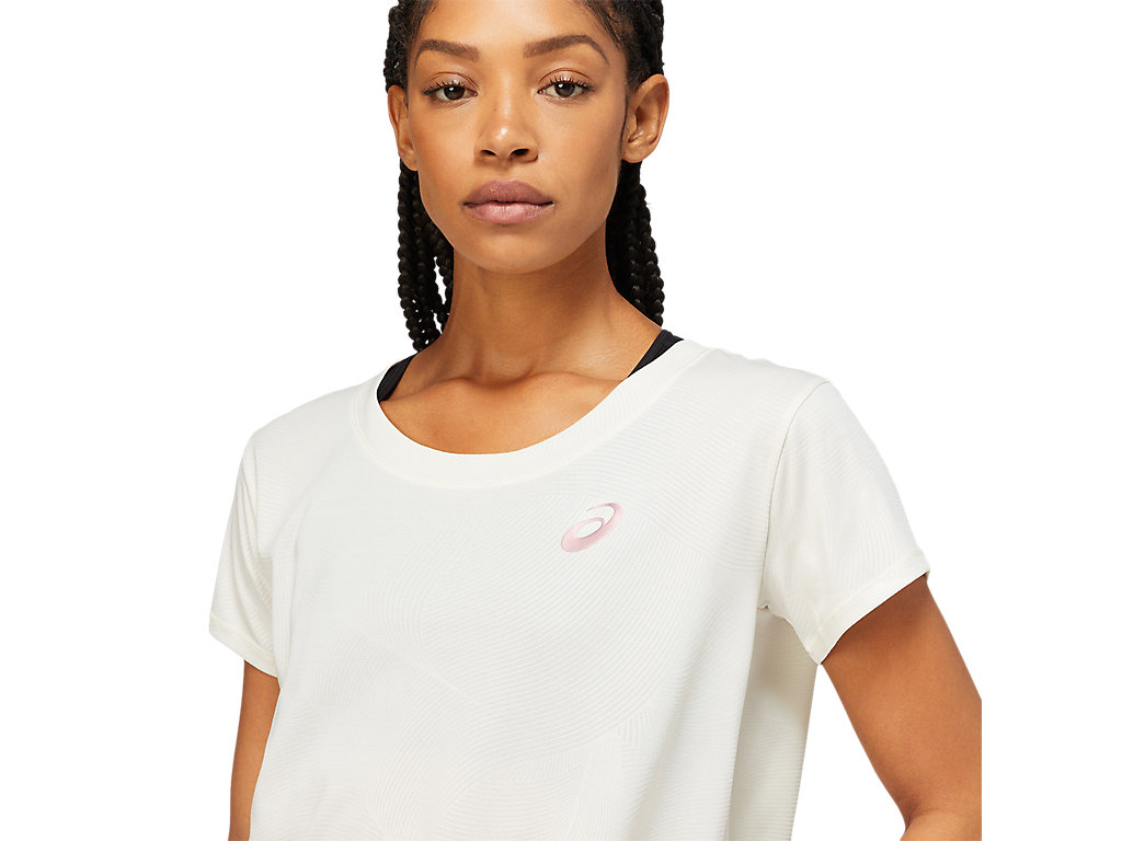 White Asics Nagare Women's Short Sleeve Tops | VCFE-62741