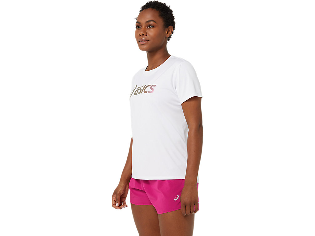 White Asics Sakura Women's Short Sleeve Tops | MFDU-82630