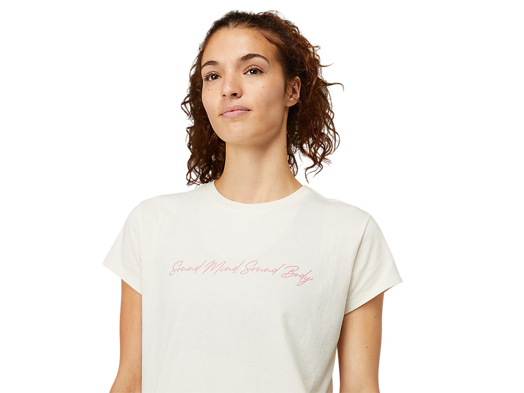 White Asics Smsb Graphic Ii Women's Short Sleeve Tops | EMCJ-29817