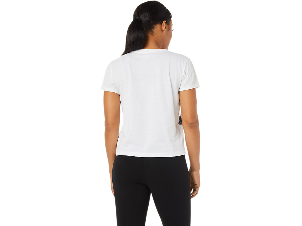 White / Black Asics Tiger Women's Short Sleeve Tops | BKWP-13764